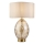 Endon 101150 - Lámpara de mesa regulable ERIN 1xE27/10W/230V blanco/latón/beige ahumado