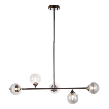 Endon 101348 - Lámpara de techo en varilla OTIS 5xG9/3W/230V negro cromado/negro ahumado