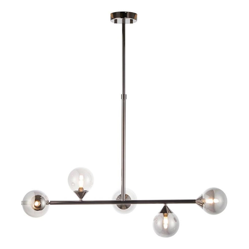 Endon 101348 - Lámpara de techo en varilla OTIS 5xG9/3W/230V negro cromado/negro ahumado