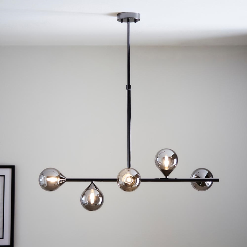 Endon 101348 - Lámpara de techo en varilla OTIS 5xG9/3W/230V negro cromado/negro ahumado