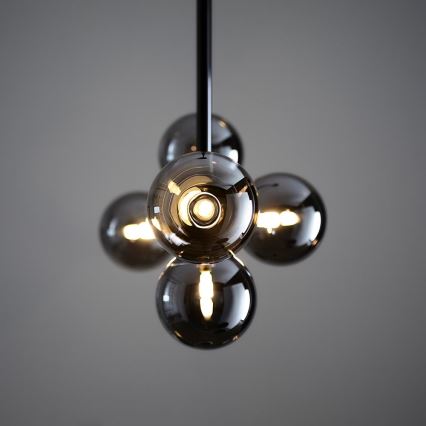Endon 101348 - Lámpara de techo en varilla OTIS 5xG9/3W/230V negro cromado/negro ahumado