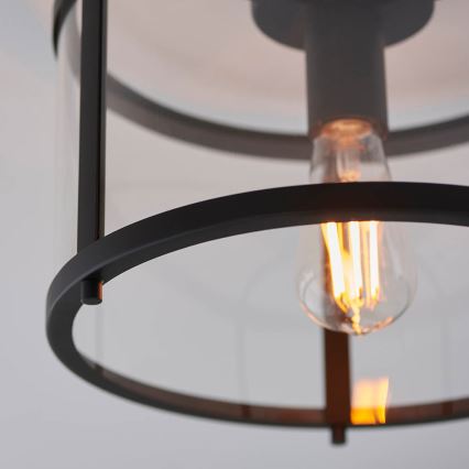 Endon 101540 - Plafón HOPTON 1xE27/10W/230V negro
