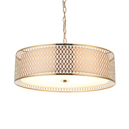Endon 101569 - Lámpara colgante con cadena CORDERO 3xE27/10W/230V dorada