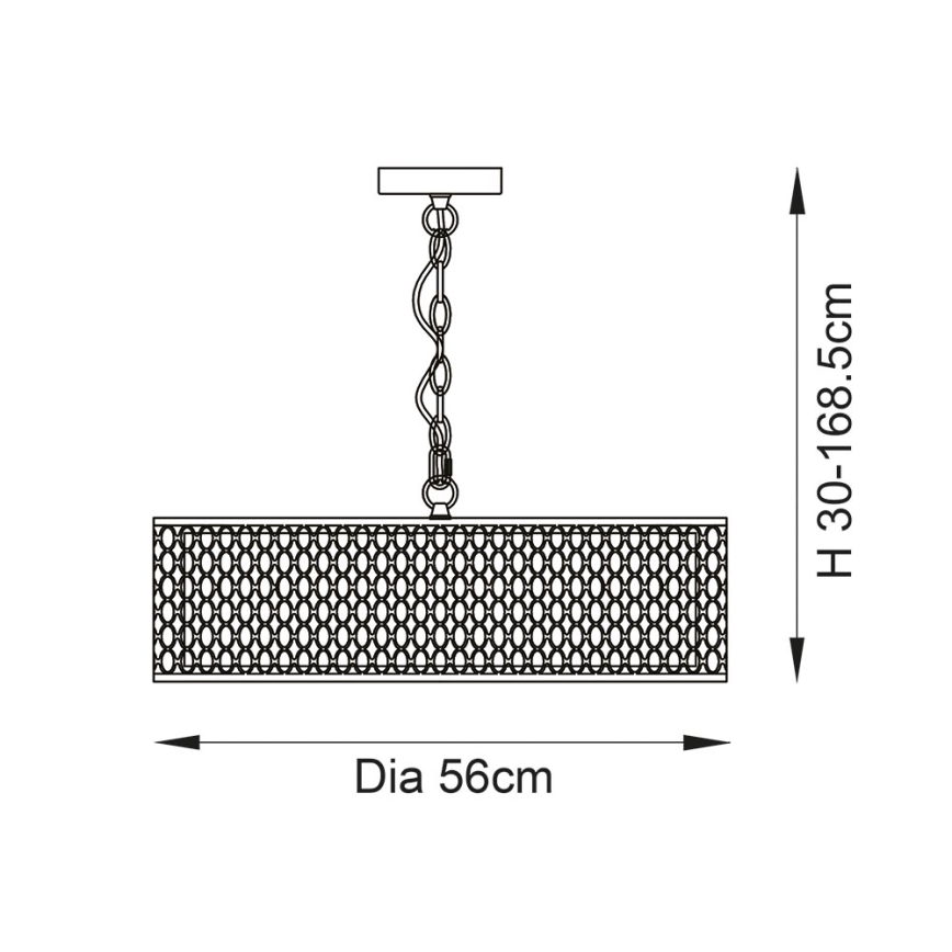 Endon 101569 - Lámpara colgante con cadena CORDERO 3xE27/10W/230V dorada