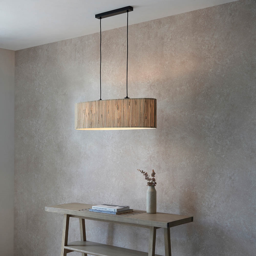 Endon 101692 - Lámpara colgante LONGSHORE 2xE27/10W/230V beige