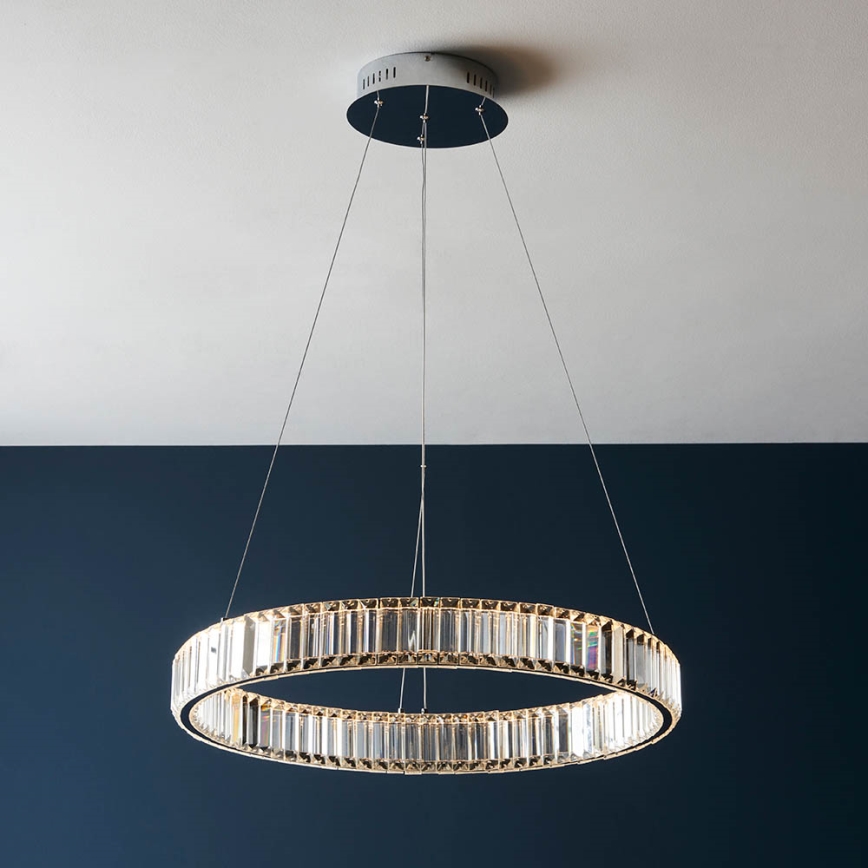Endon 102255 - Lámpara colgante LED regulable LAGUNA, 36W/230V, suspensión por cable, cromo brillante