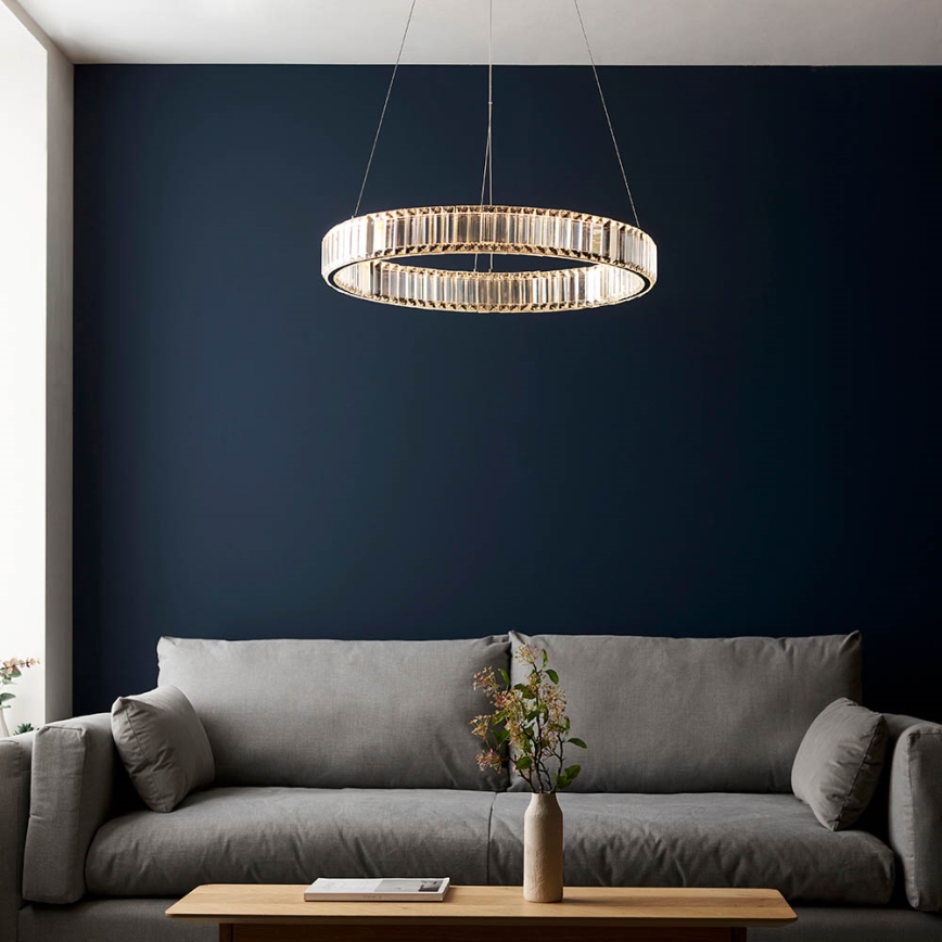 Endon 102255 - Lámpara colgante LED regulable LAGUNA, 36W/230V, suspensión por cable, cromo brillante