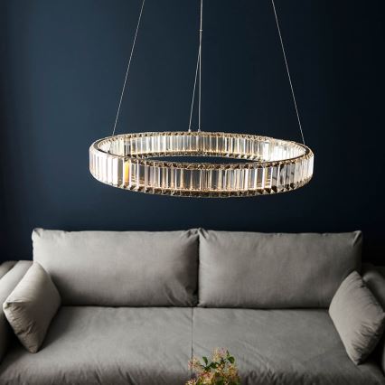Endon 102255 - Lámpara colgante LED regulable LAGUNA, 36W/230V, suspensión por cable, cromo brillante