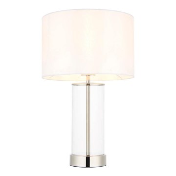 Endon 102674 - Lámpara de mesa regulable LESSINA 1xE27/10W/230V cromo brillante/blanco