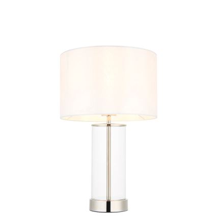 Endon 102674 - Lámpara de mesa regulable LESSINA 1xE27/10W/230V cromo brillante/blanco