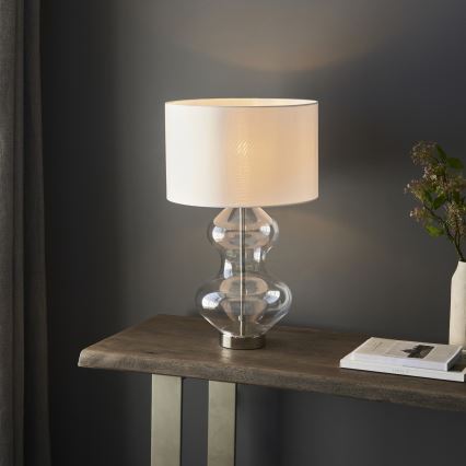 Endon 102676 - Lámpara de mesa regulable KELDA 1xE27/10W/230V blanco/cromo mate