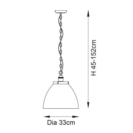 Endon 102926 - Lámpara colgante con cadena HANSEN 1xE27/10W/230V latón