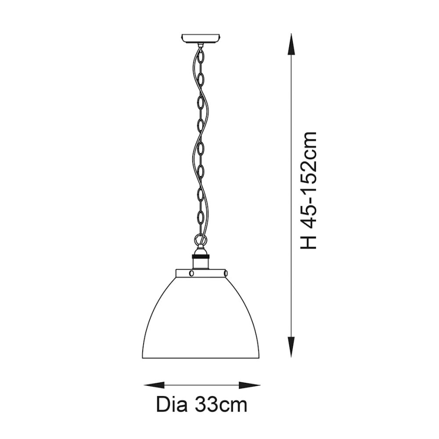 Endon 102926 - Lámpara colgante con cadena HANSEN 1xE27/10W/230V latón