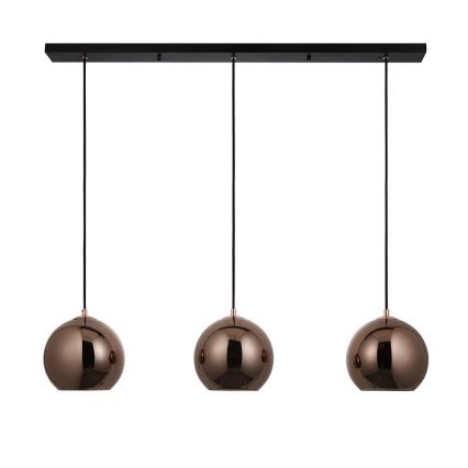 Endon 102929 - Lámpara colgante BOLI 3xE27/10W/230V negro/marrón ahumado