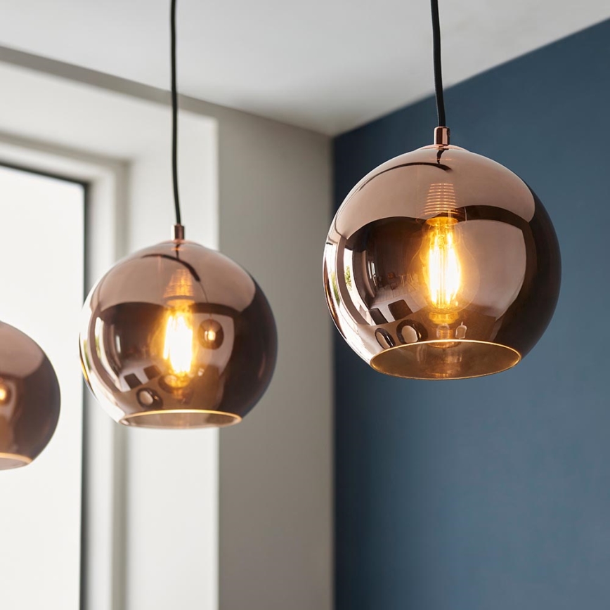 Endon 102929 - Lámpara colgante BOLI 3xE27/10W/230V negro/marrón ahumado