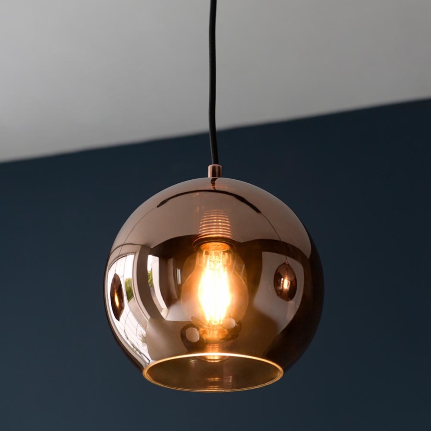 Endon 102929 - Lámpara colgante BOLI 3xE27/10W/230V negro/marrón ahumado