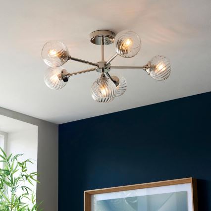 Endon 104050 - Lámpara colgante ALLEGRA 6xE14/7W/230V cromo brillante/transparente