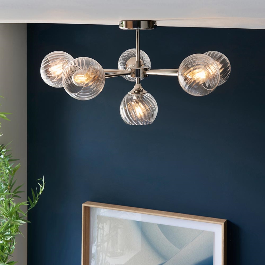 Endon 104050 - Lámpara colgante ALLEGRA 6xE14/7W/230V cromo brillante/transparente