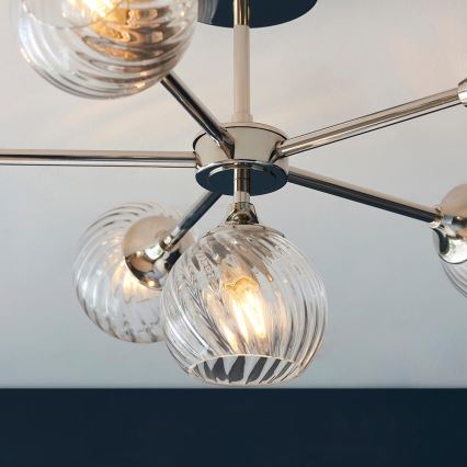 Endon 104050 - Lámpara colgante ALLEGRA 6xE14/7W/230V cromo brillante/transparente