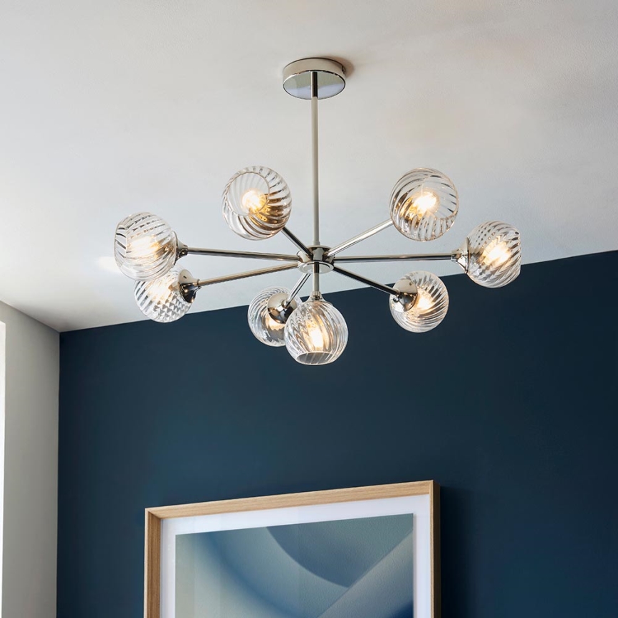 Endon 104051 - Lámpara colgante con varilla ALLEGRA 8xE14/7W/230V cromo brillante