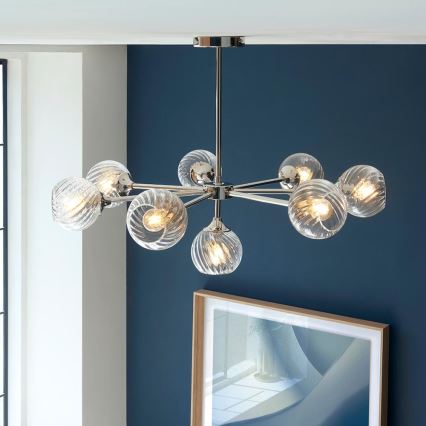 Endon 104051 - Lámpara colgante con varilla ALLEGRA 8xE14/7W/230V cromo brillante