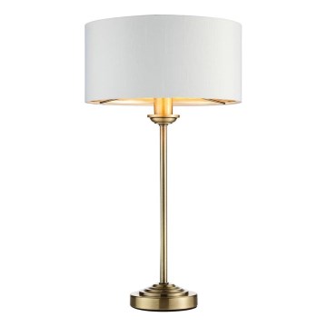 Endon 104054 - Lámpara de mesa HIGHCLERE 1xE14/7W/230V blanco/latón diá. 25 cm