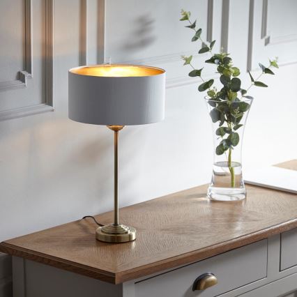 Endon 104054 - Lámpara de mesa HIGHCLERE 1xE14/7W/230V blanco/latón diá. 25 cm