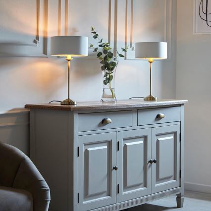Endon 104054 - Lámpara de mesa HIGHCLERE 1xE14/7W/230V blanco/latón diá. 25 cm
