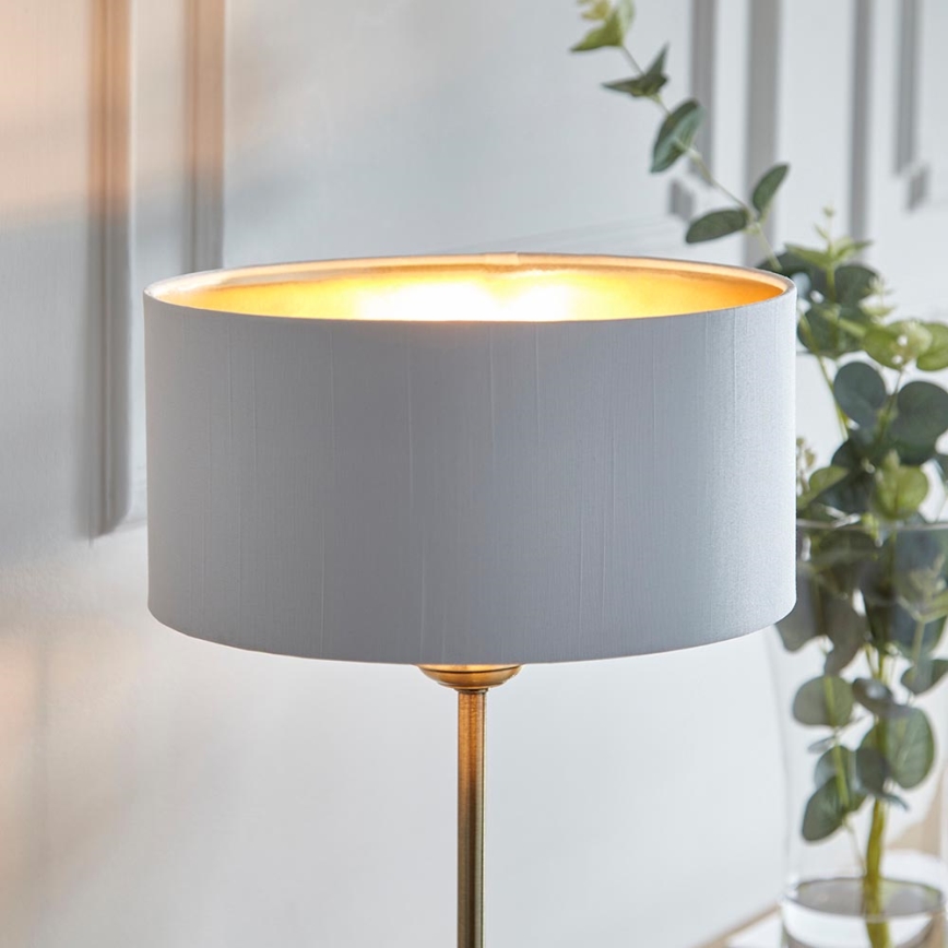Endon 104054 - Lámpara de mesa HIGHCLERE 1xE14/7W/230V blanco/latón diá. 25 cm