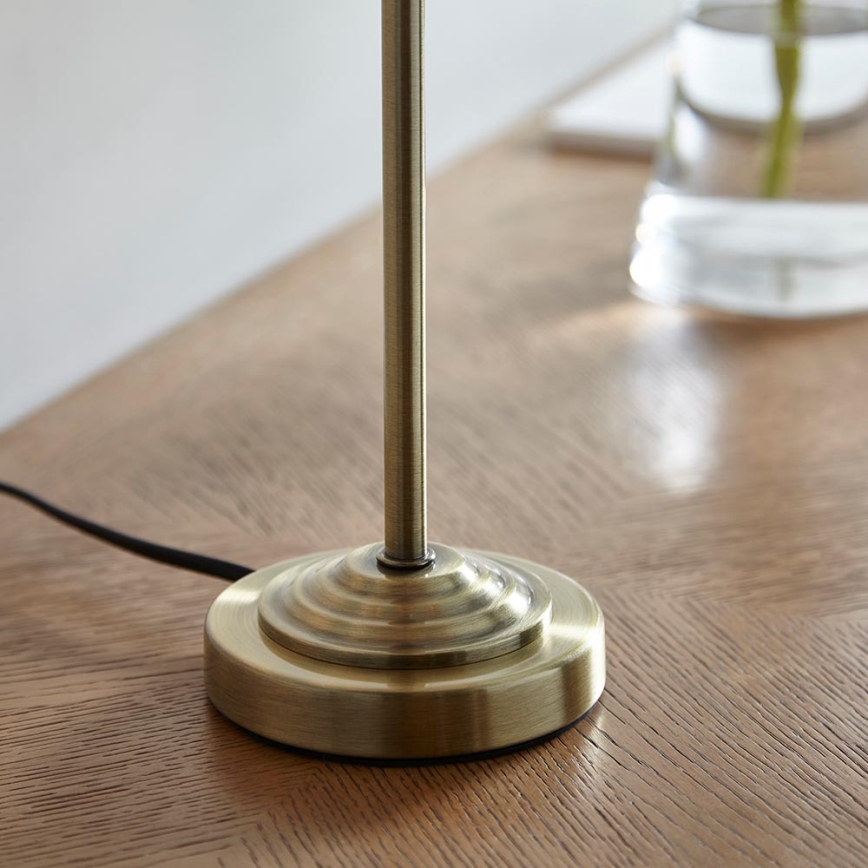 Endon 104054 - Lámpara de mesa HIGHCLERE 1xE14/7W/230V blanco/latón diá. 25 cm