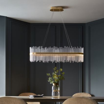 Endon 104082 - Lámpara colgante LED regulable con cable ADRIEL LED/47W/230V 3000K dorada/transparente