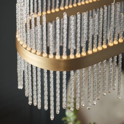 Endon 104082 - Lámpara colgante LED regulable con cable ADRIEL LED/47W/230V 3000K dorada/transparente
