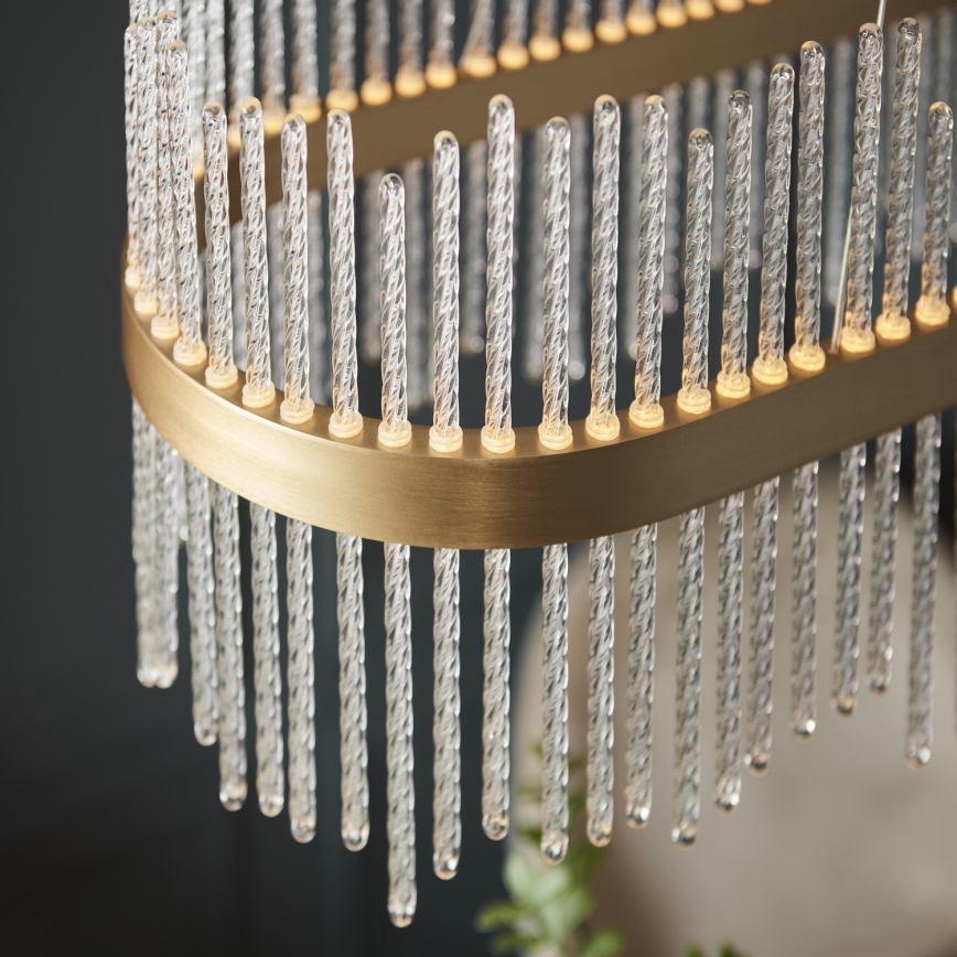 Endon 104082 - Lámpara colgante LED regulable con cable ADRIEL LED/47W/230V 3000K dorada/transparente
