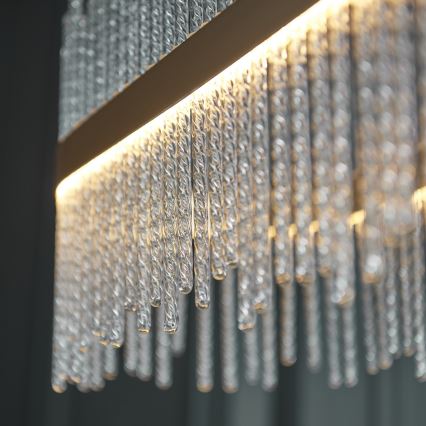 Endon 104082 - Lámpara colgante LED regulable con cable ADRIEL LED/47W/230V 3000K dorada/transparente