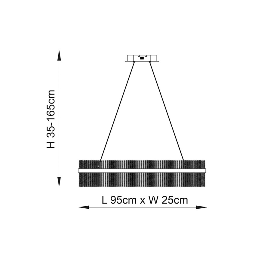 Endon 104082 - Lámpara colgante LED regulable con cable ADRIEL LED/47W/230V 3000K dorada/transparente