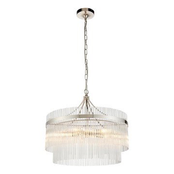 Endon 104112 - Lámpara colgante con cadena MARIETTA 5xE14/7W/230V cromo pulido/cristal transparente
