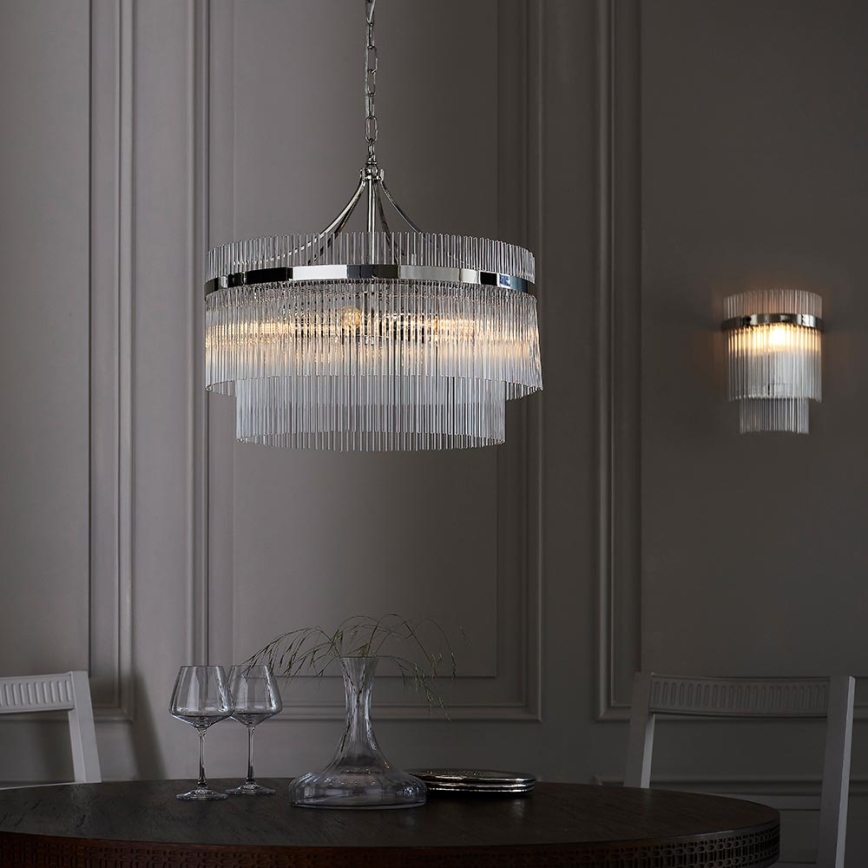 Endon 104112 - Lámpara colgante con cadena MARIETTA 5xE14/7W/230V cromo pulido/cristal transparente