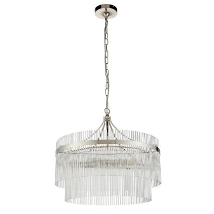 Endon 104112 - Lámpara colgante con cadena MARIETTA 5xE14/7W/230V cromo pulido/cristal transparente