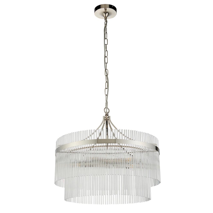 Endon 104112 - Lámpara colgante con cadena MARIETTA 5xE14/7W/230V cromo pulido/cristal transparente