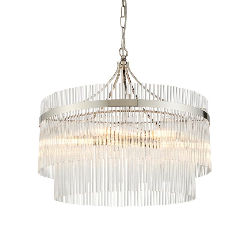 Endon 104112 - Lámpara colgante con cadena MARIETTA 5xE14/7W/230V cromo pulido/cristal transparente