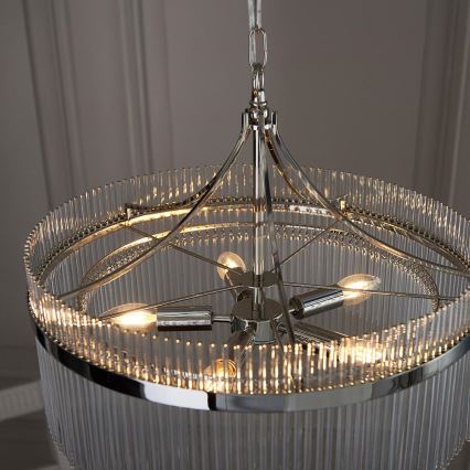 Endon 104112 - Lámpara colgante con cadena MARIETTA 5xE14/7W/230V cromo pulido/cristal transparente
