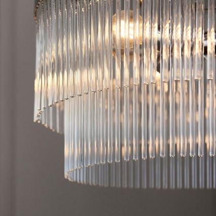 Endon 104112 - Lámpara colgante con cadena MARIETTA 5xE14/7W/230V cromo pulido/cristal transparente