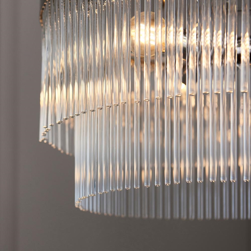 Endon 104112 - Lámpara colgante con cadena MARIETTA 5xE14/7W/230V cromo pulido/cristal transparente