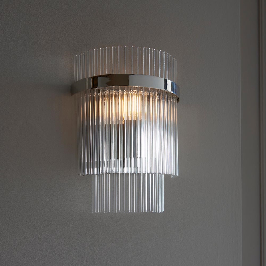 Endon 104114 - Aplique MARIETTA 1xE14/6W/230V cromo brillante/transparente