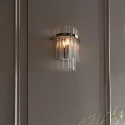 Endon 104114 - Aplique MARIETTA 1xE14/6W/230V cromo brillante/transparente