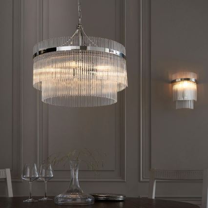 Endon 104114 - Aplique MARIETTA 1xE14/6W/230V cromo brillante/transparente
