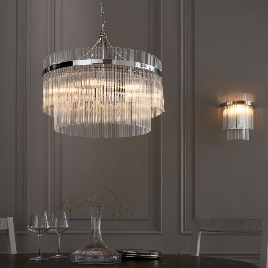 Endon 104114 - Aplique MARIETTA 1xE14/6W/230V cromo brillante/transparente