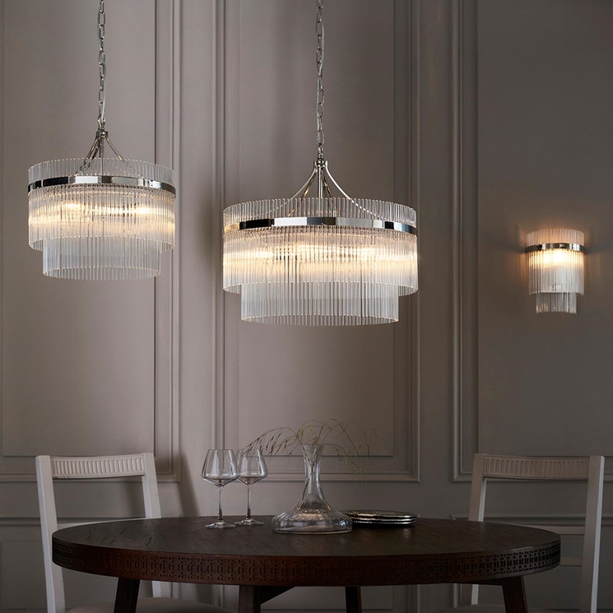 Endon 104114 - Aplique MARIETTA 1xE14/6W/230V cromo brillante/transparente