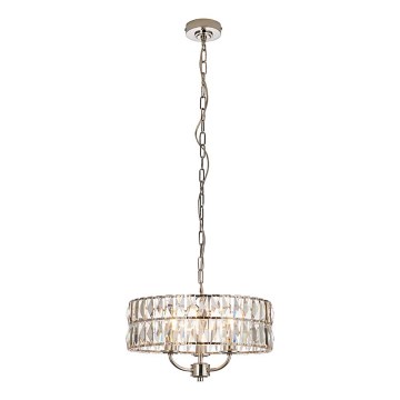 Endon 104466 - Lámpara colgante con cadena CLIFTON 3xE14/6W/230V cromo brillante/transparente diá. 38,5 cm