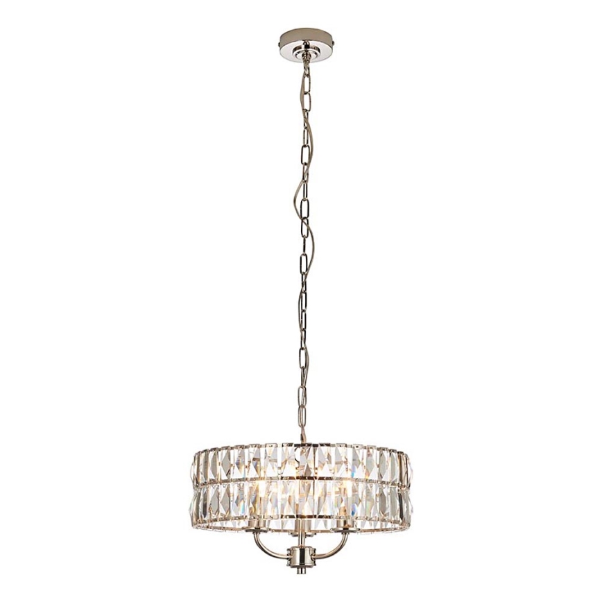 Endon 104466 - Lámpara colgante con cadena CLIFTON 3xE14/6W/230V cromo brillante/transparente diá. 38,5 cm